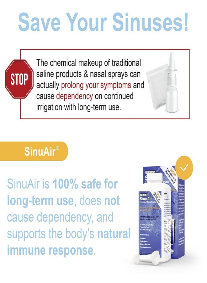 SINU PULSE ELITE SinuPulse Elite SinuAir Sinus Rinse Salt Solution - Saline Powder for SinuPulse System, Neti Pot Flush, Nasal Wash Squeeze Bottle, & Nose Irrigation for Sinuses, 300g - Image 5
